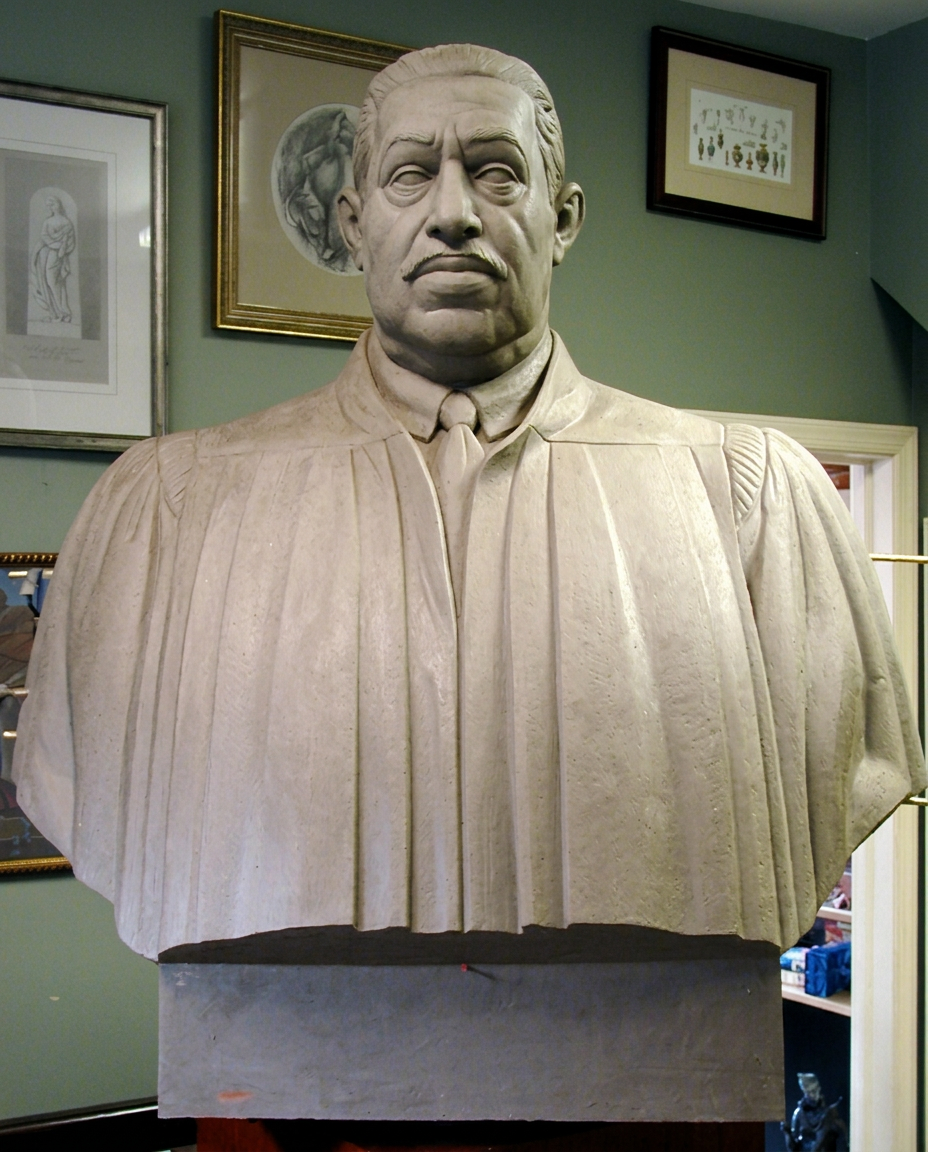 Clay model of the Thurgood Marshall bust